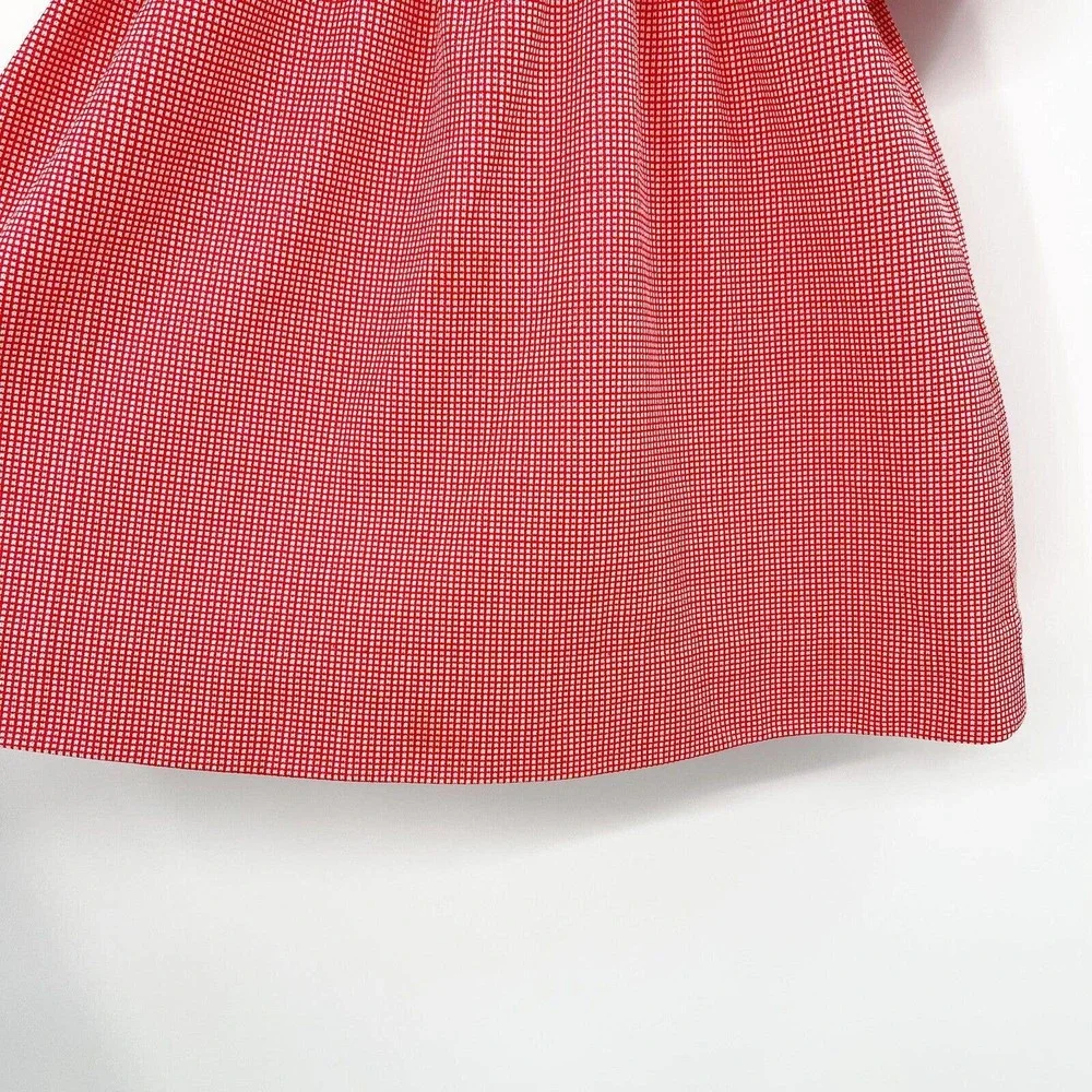 Handmade Vintage 50s 60s Peter Pan Collar Dress Red‎ Size 2T Short Sleeve Zip
